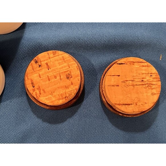 Vtg MCM Spice Wood Porcelain Jars Japan 1960s Lagardo Tackett Style Replacements - Picture 6 of 8